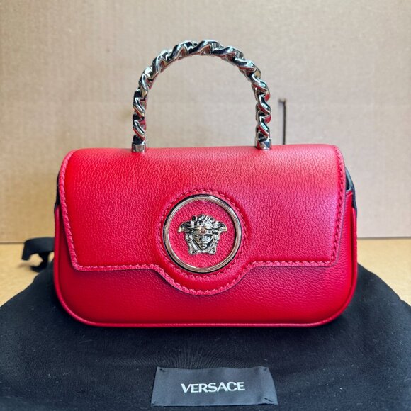 Versace La Medusa Mini Crossbody Bag - Red - Picture 6 of 11